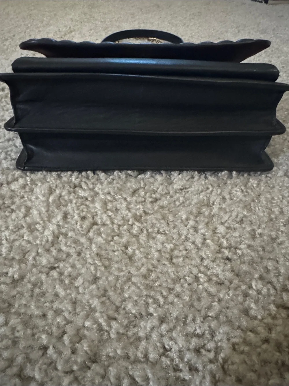 Coach Black Quilted Leather Crossbody with Gold Chain